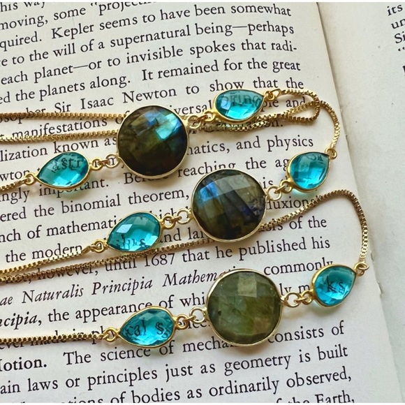 Tinsley Labradorite Aqua Chalcedony Adjustable Necklace - Picture 7 of 9